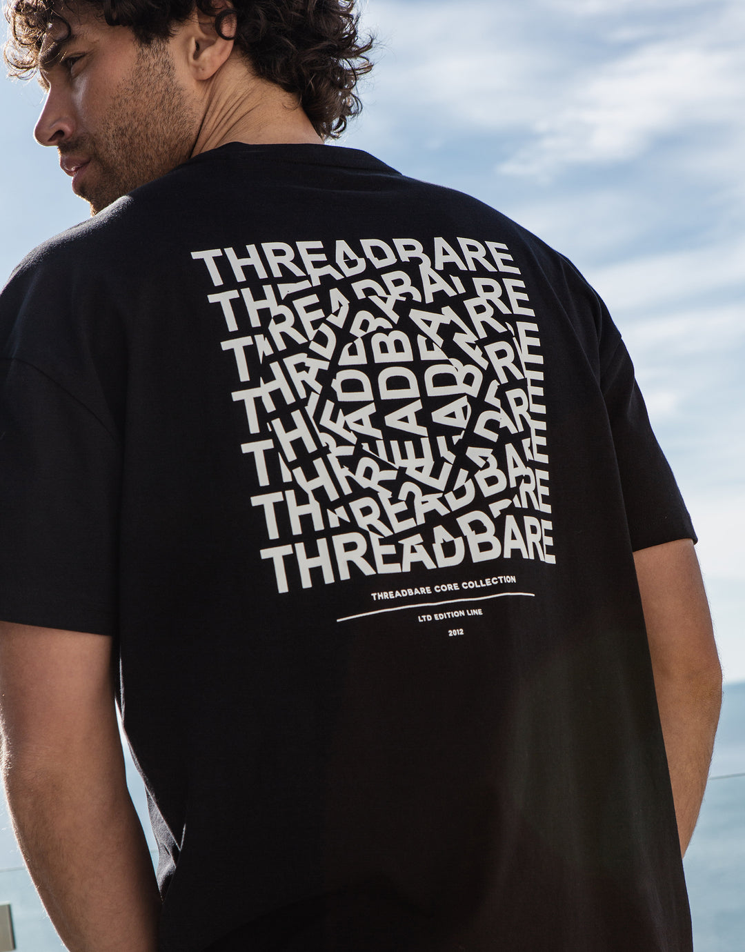 Black Spinning Logo Oversized T-Shirt