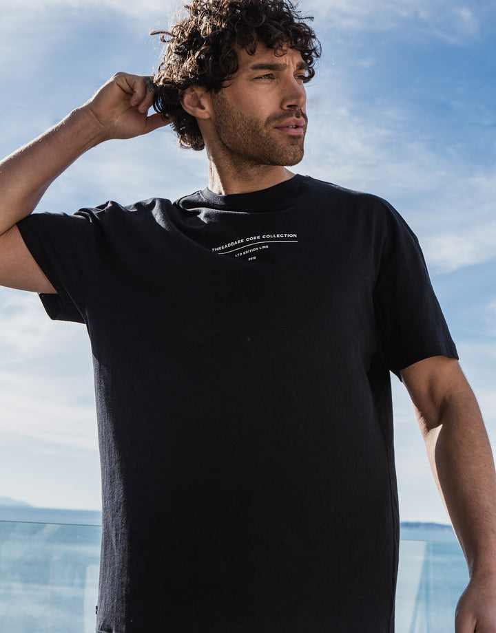 Black Spinning Logo Oversized T-Shirt