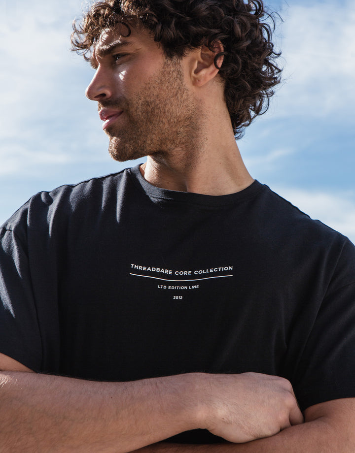 Black Spinning Logo Oversized T-Shirt