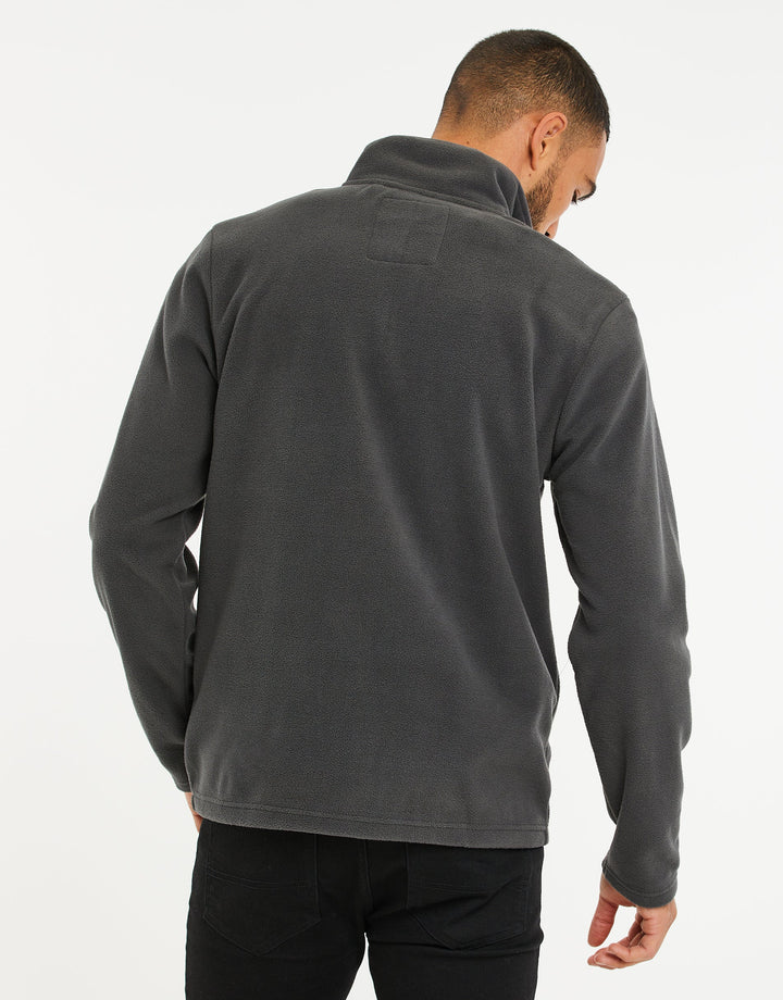 Charcoal Grey Quarter Zip Microfleece Sweatshirt