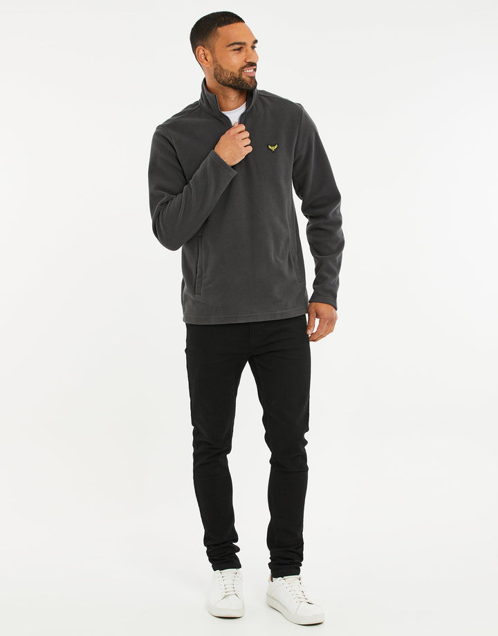 Charcoal Grey Quarter Zip Microfleece Sweatshirt