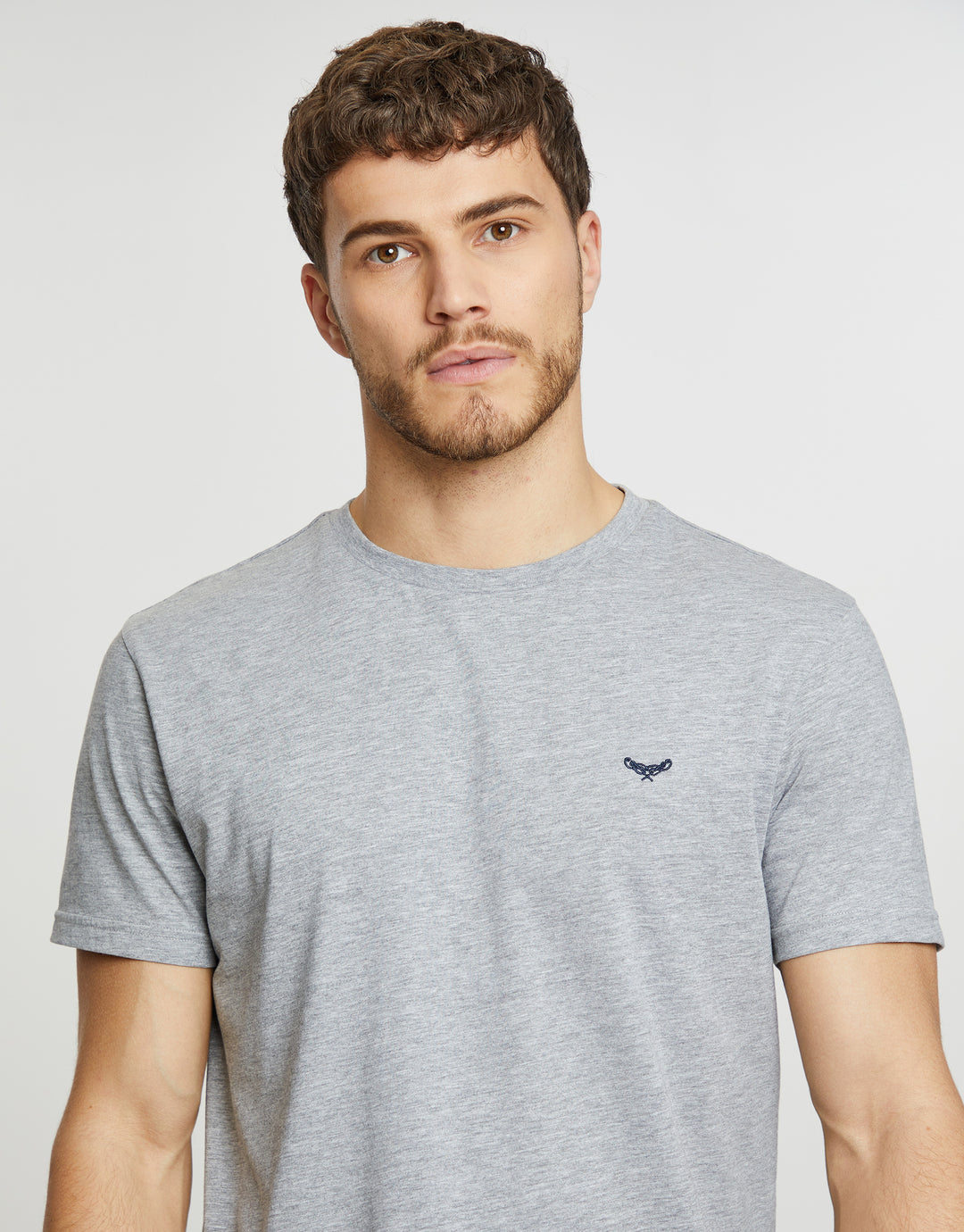 Grey Marl & Light Blue Check Loungewear Set (2-Piece Set)