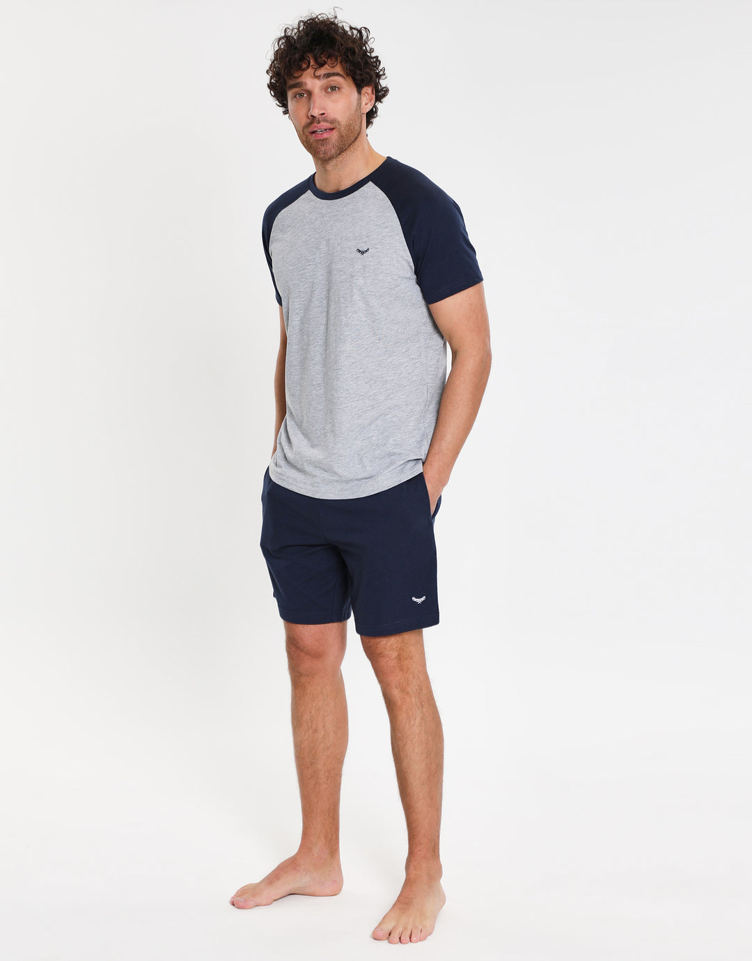 Navy & Grey Marl Loungewear Set (2-Piece Set)