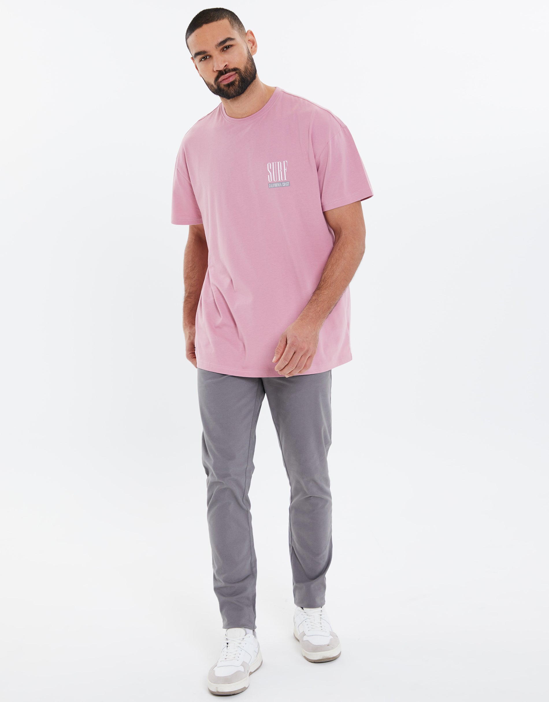 50s ROBROY PRINT NEL SHIRT gray × pink 50s ROBROY PRINT NEL SHIRT gray × pink Pink PSA Stacked Logo Gray