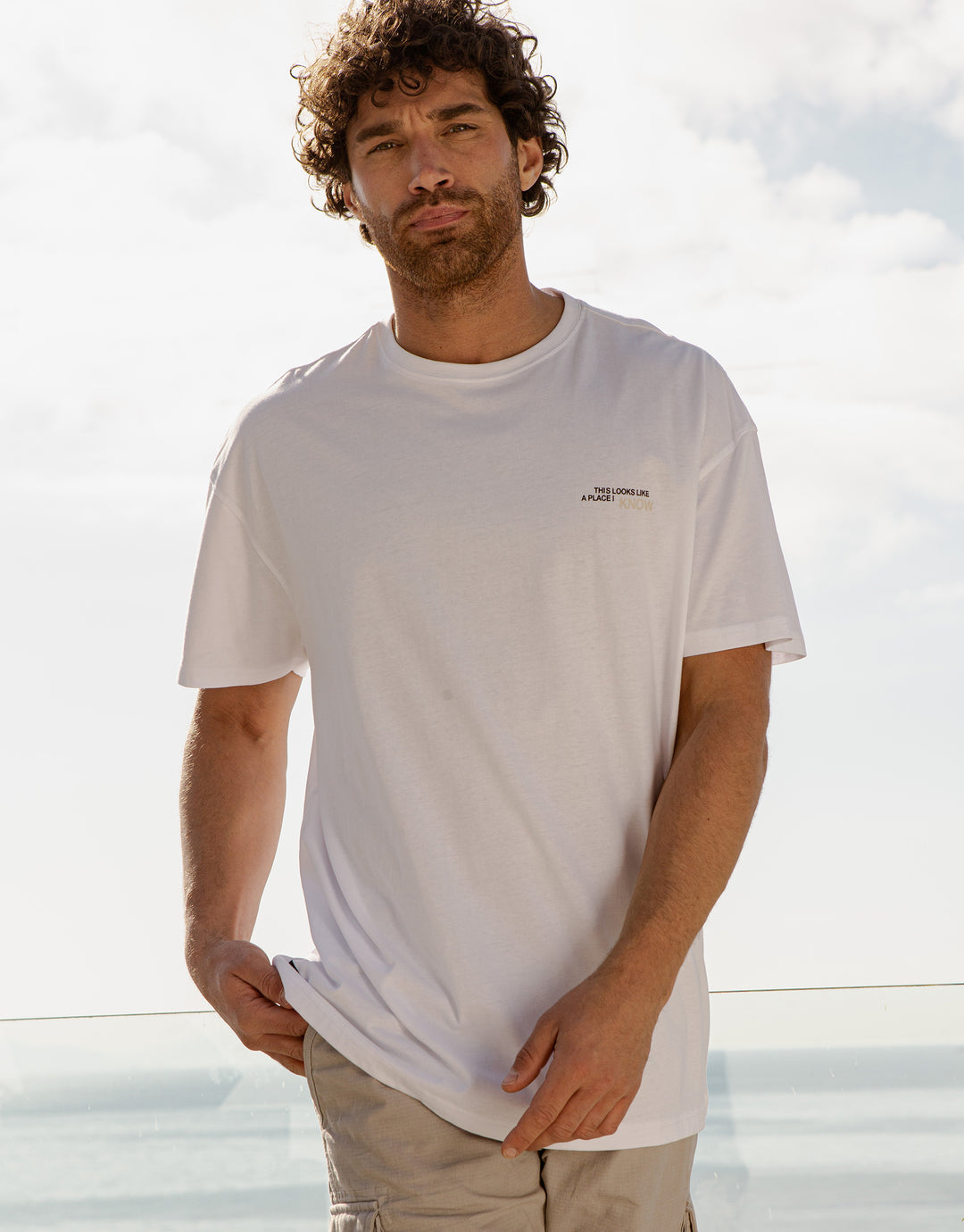 White Wanderlust Graphic Oversized T-Shirt