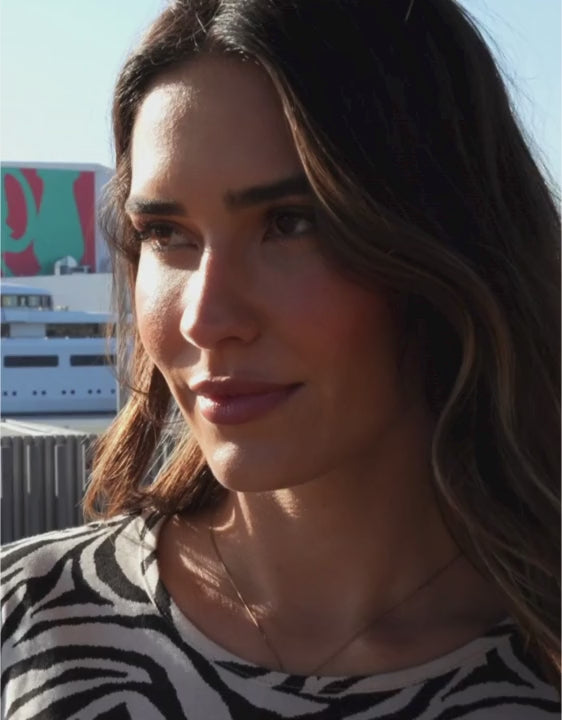 Black Zebra Print Jersey Midi Smock Dress with Pockets