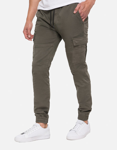 Men's Khaki Slim Fit Cargo Trousers – Threadbare