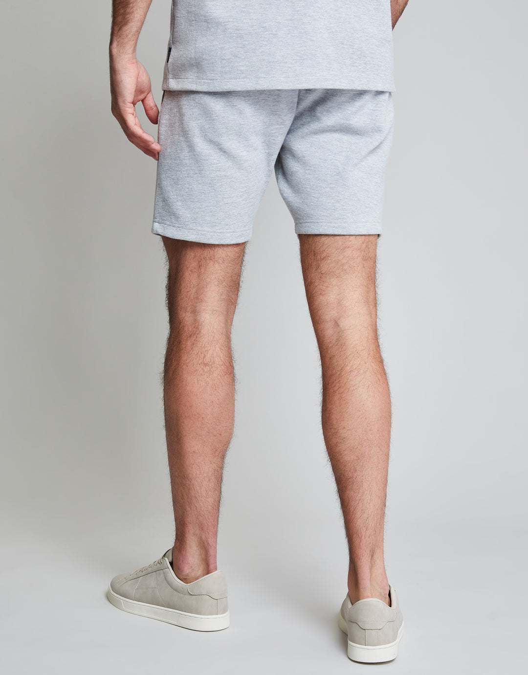 Threadbare Luxe Men's Grey Marl Pique Shorts