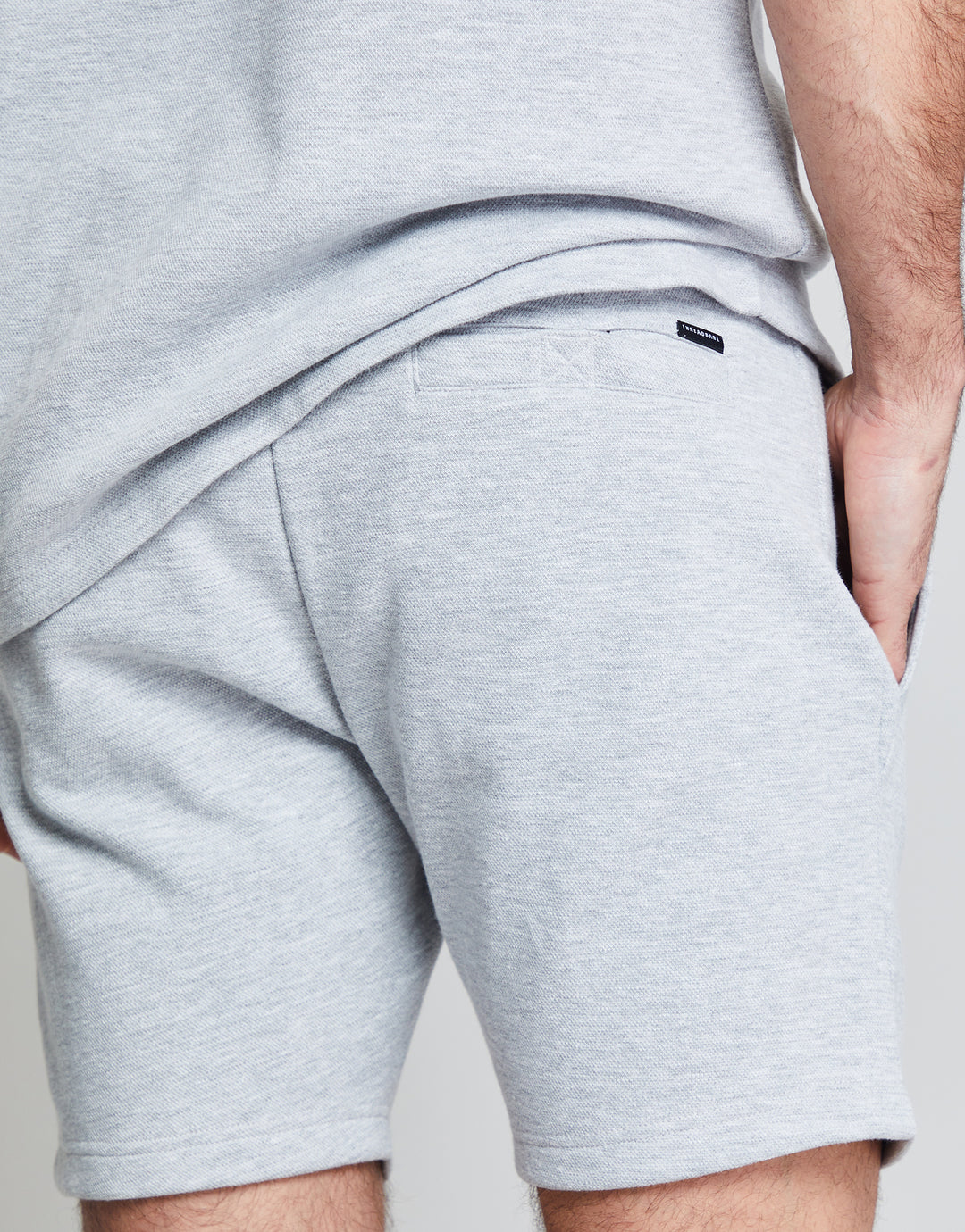Threadbare Luxe Men's Grey Marl Pique Shorts