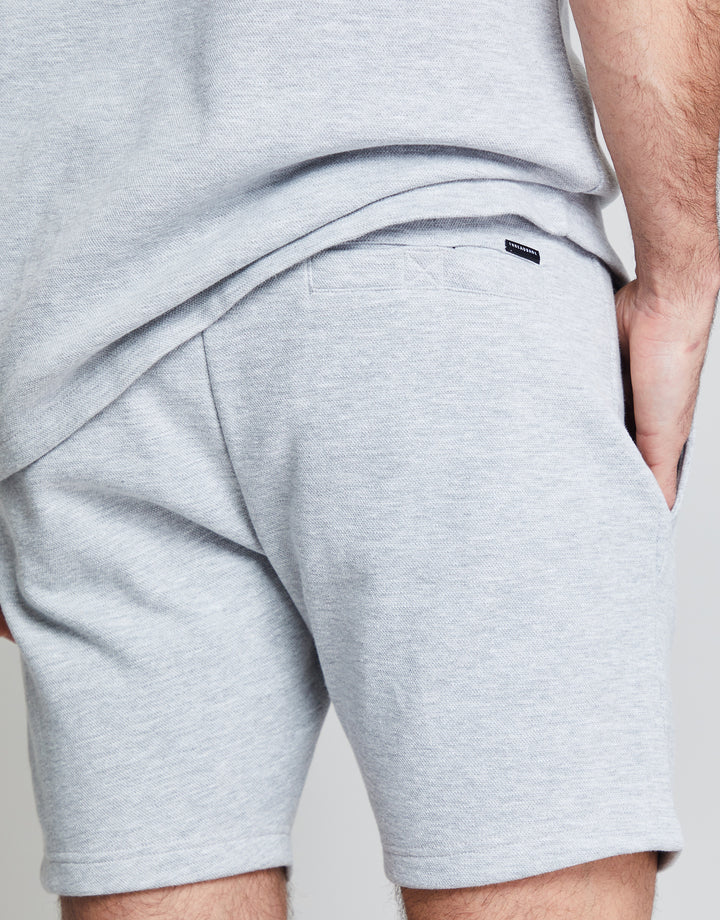 Threadbare Luxe Men's Grey Marl Pique Shorts
