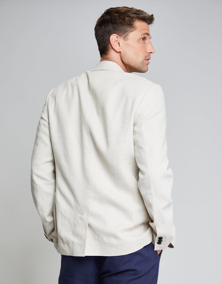 Threadbare Luxe Men's Stone Linen Blend Blazer