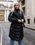 Black Double Layer Longline Padded Coat