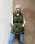Khaki Green Belted Quilted Gilet