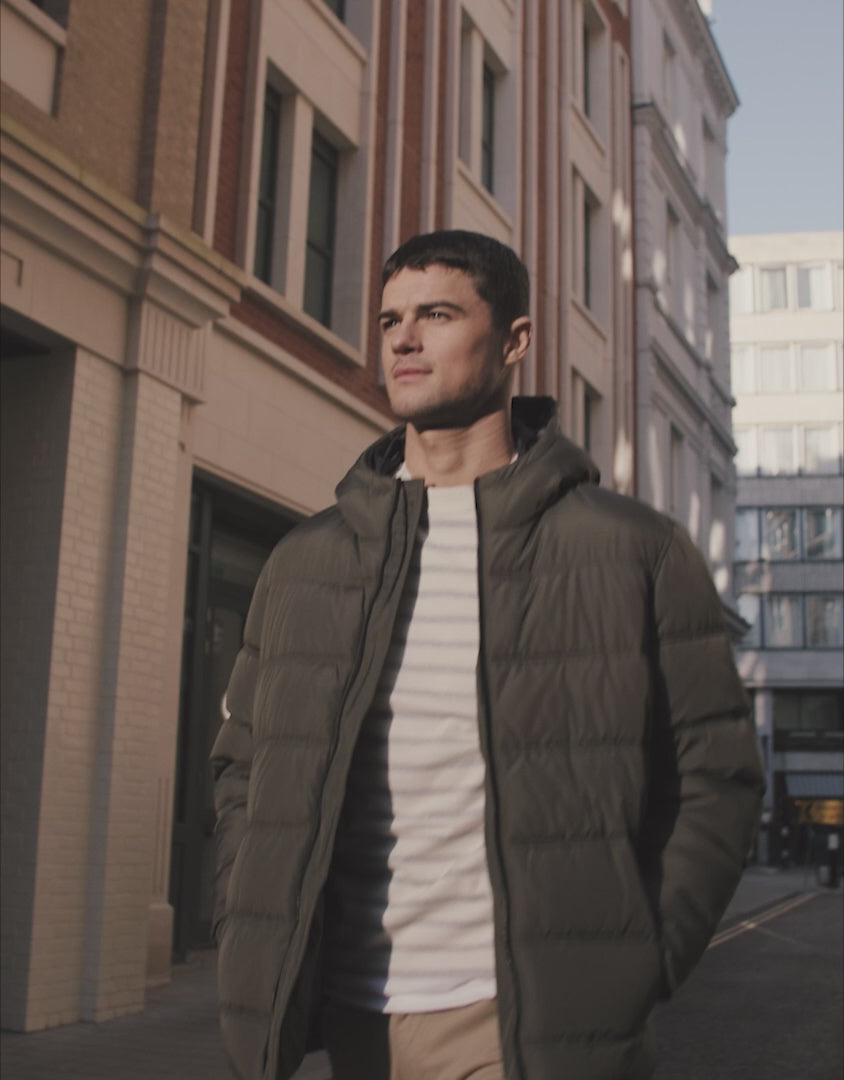 Khaki Green Puffer Jacket