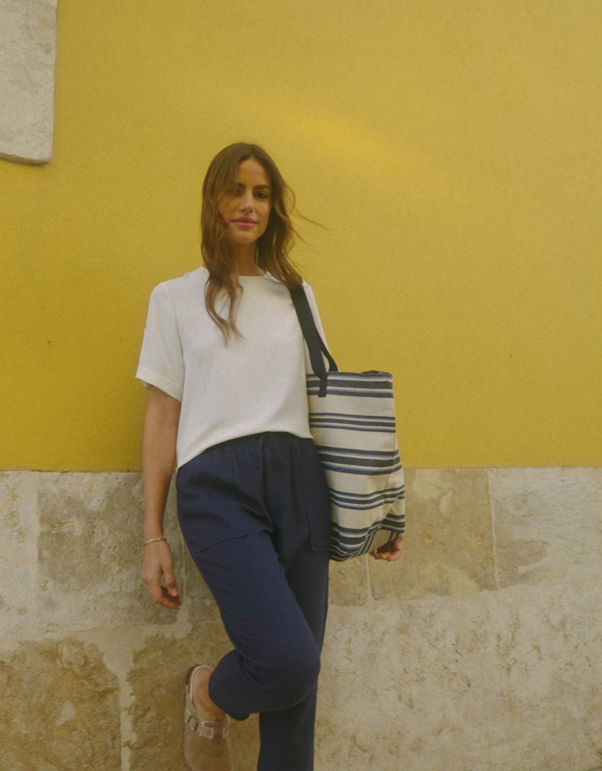 Ivory Short Roll Sleeve T-Shirt Blouse