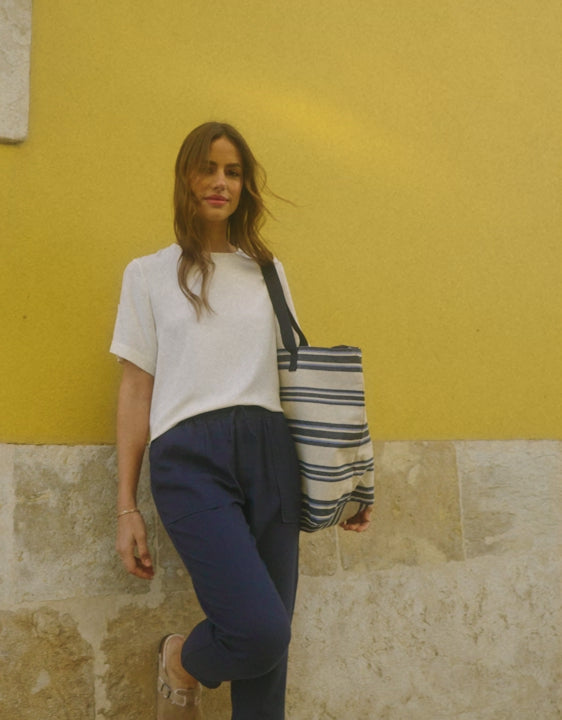 Ivory Short Roll Sleeve T-Shirt Blouse