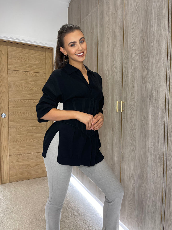 Rugby Style Top in Black