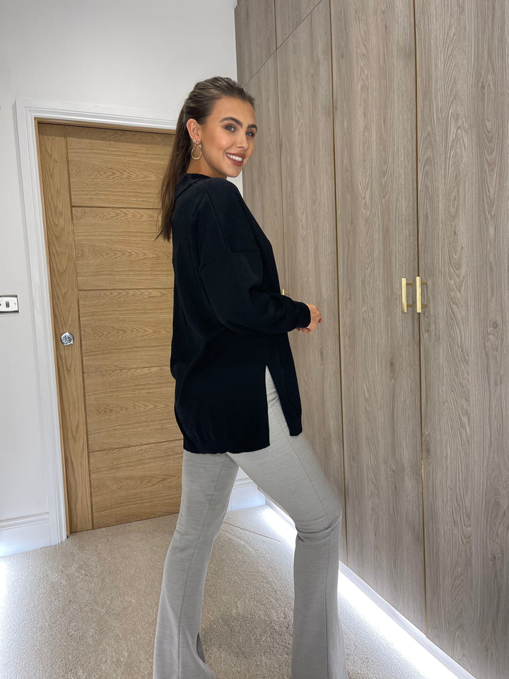 Rugby Style Top in Black