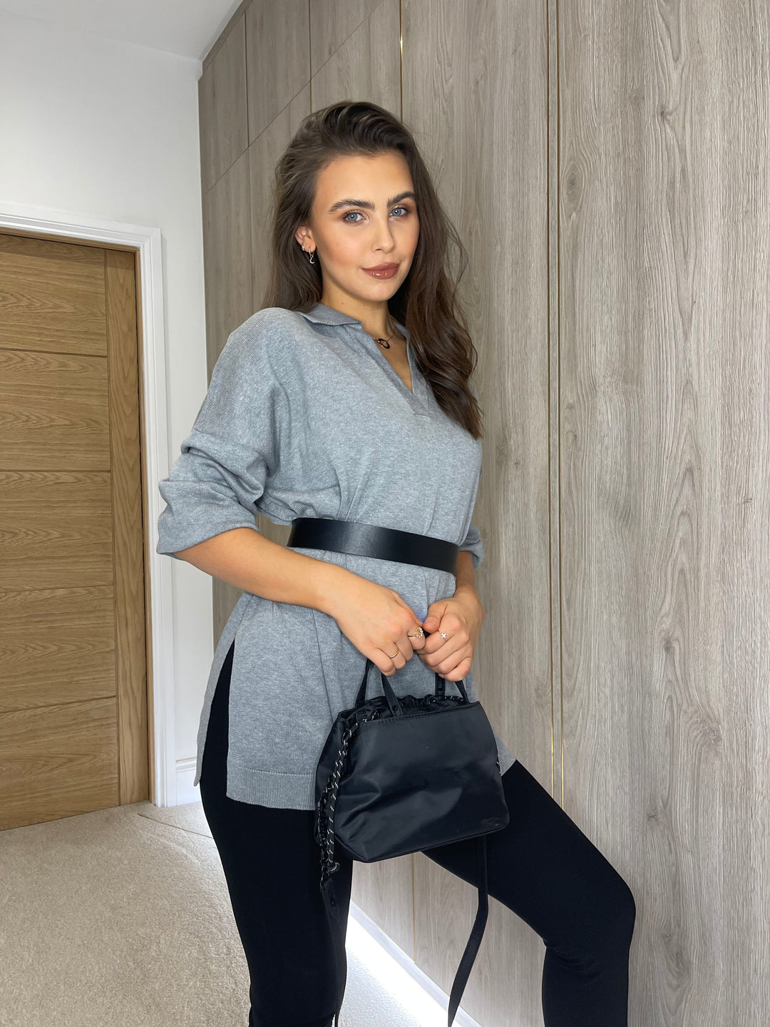 Grey Rugby Style Top