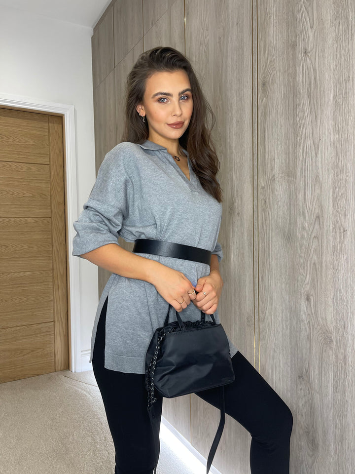 Grey Rugby Style Top