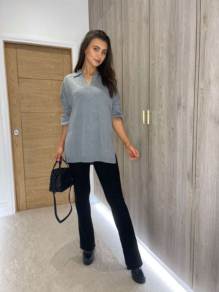 Grey Rugby Style Top