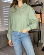 Sage Green Cropped Hoodie Co-ord