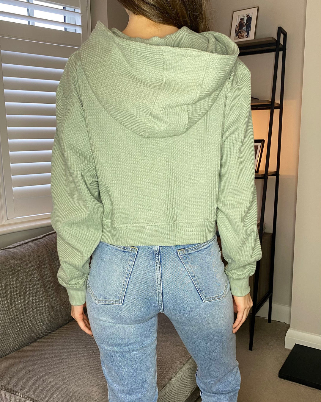 Sage Green Cropped Hoodie Co-ord
