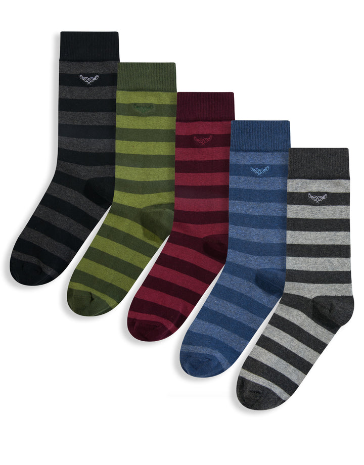 Colour Mix Striped Socks (5 Pack)