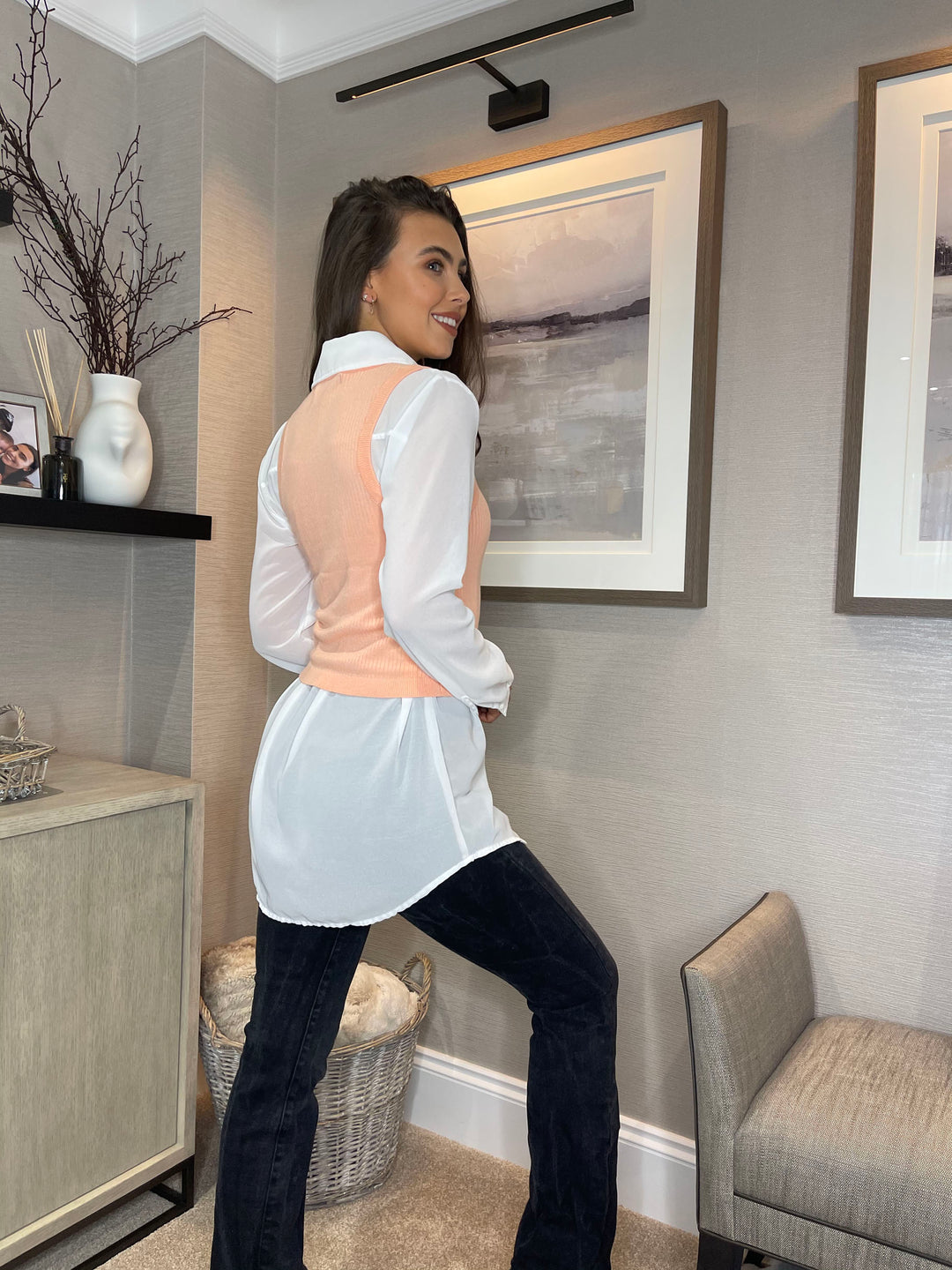 Orange Ribbed Tank Top