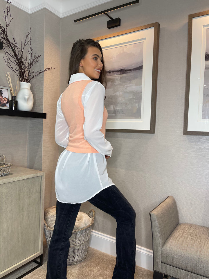 Orange Ribbed Tank Top