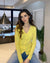Yellow V-Neck Cardigan