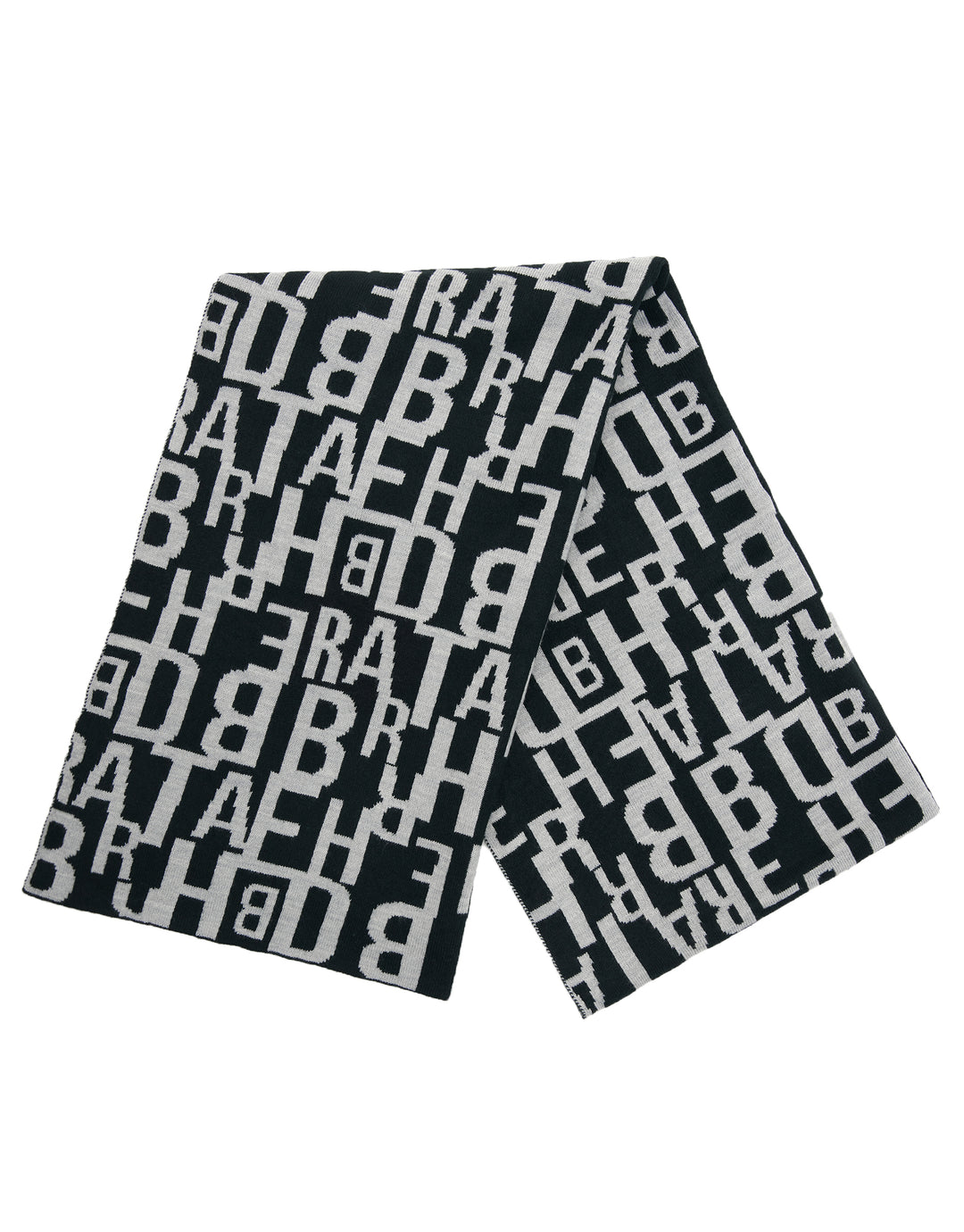 Black Letter Bobble Hat & Scarf (2-Piece Set)