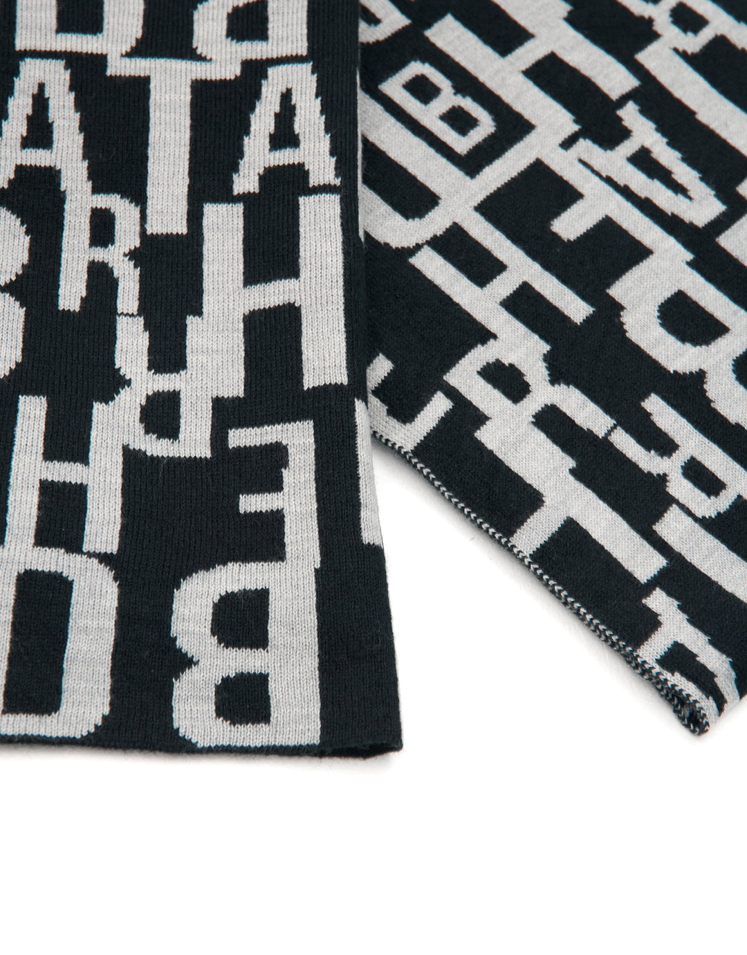 Black Letter Bobble Hat & Scarf (2-Piece Set)