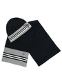Black Knitted Hat & Scarf (2-Piece Set)