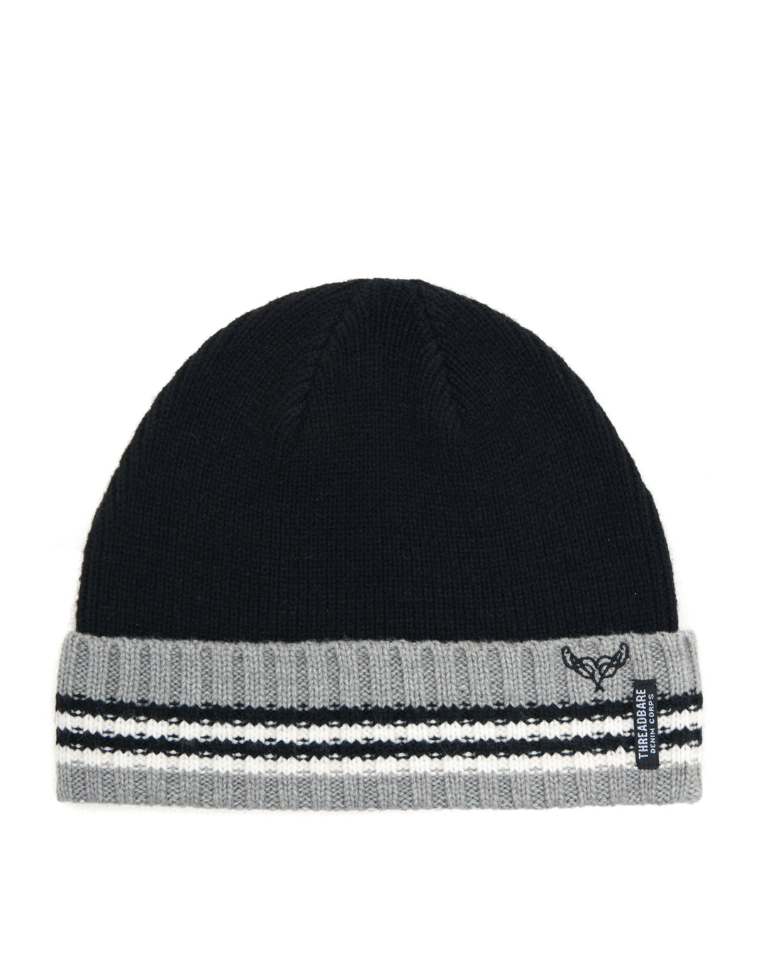 Black Knitted Hat & Scarf (2-Piece Set)