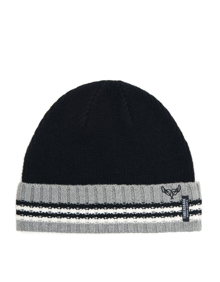 Black Knitted Hat & Scarf (2-Piece Set)