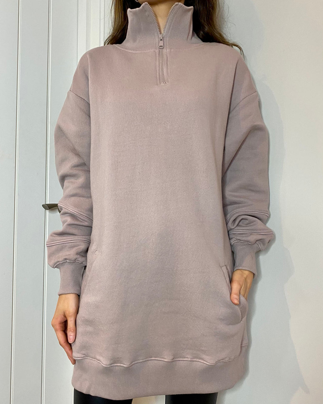 Brown Oversized Sweat Dress
