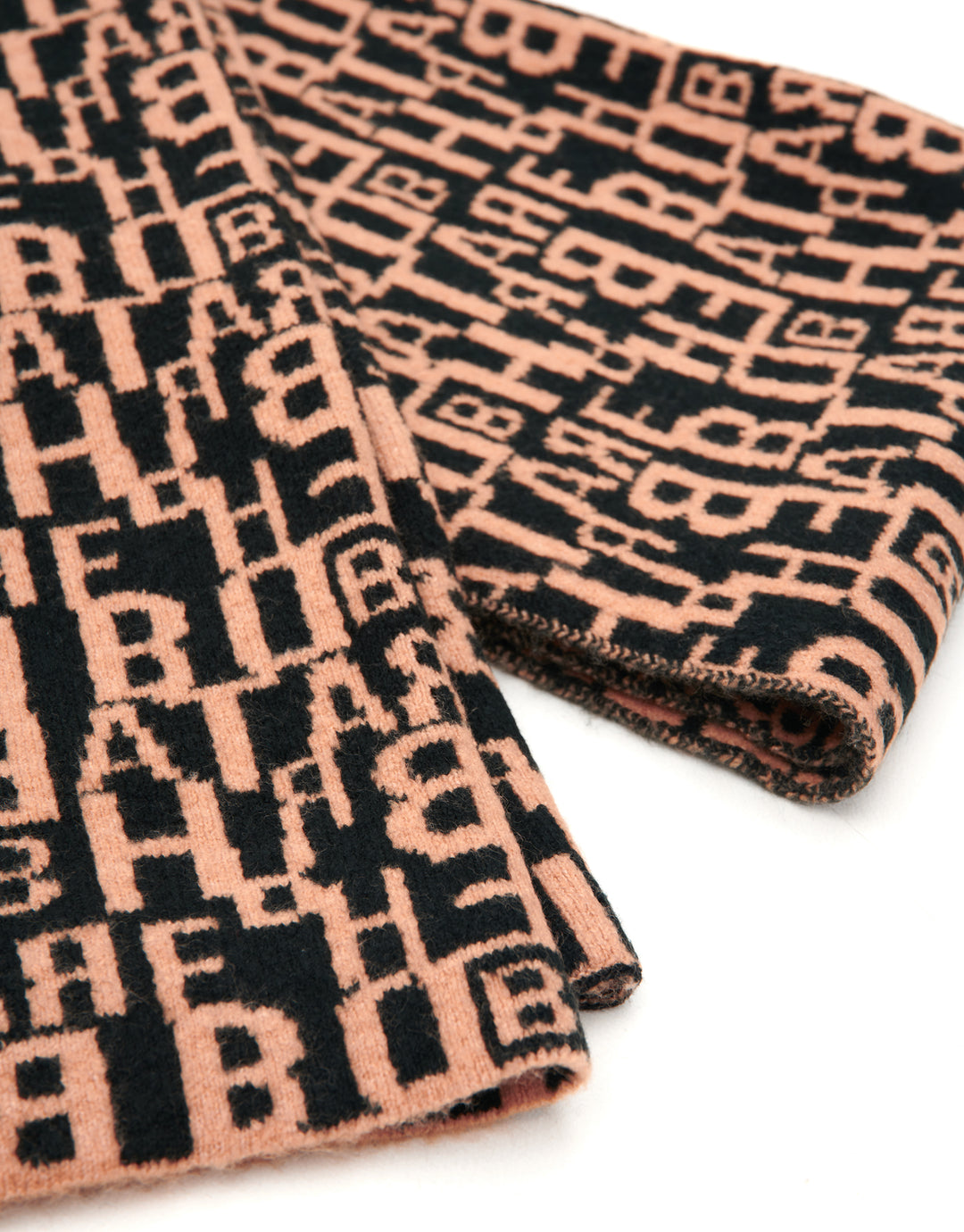 Tan Brown Letter Print Hat & Scarf (2-Piece Set)