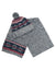 Grey Fairisle Bobble Hat and Scarf Set