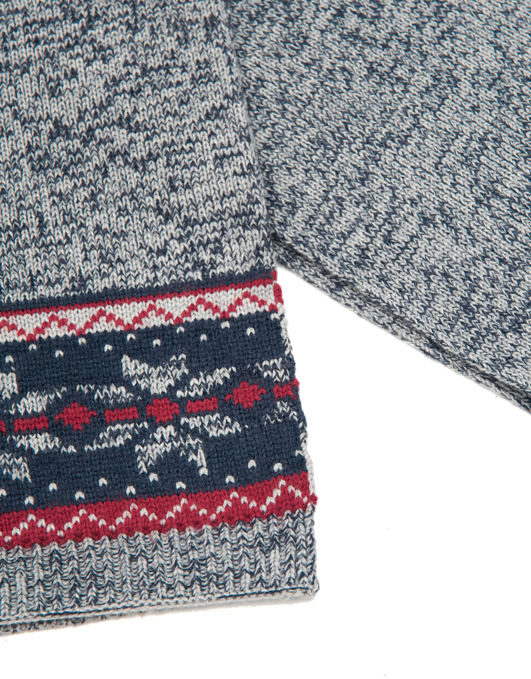 Grey Fairisle Bobble Hat and Scarf Set