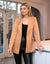 Brown PU Leather Blazer