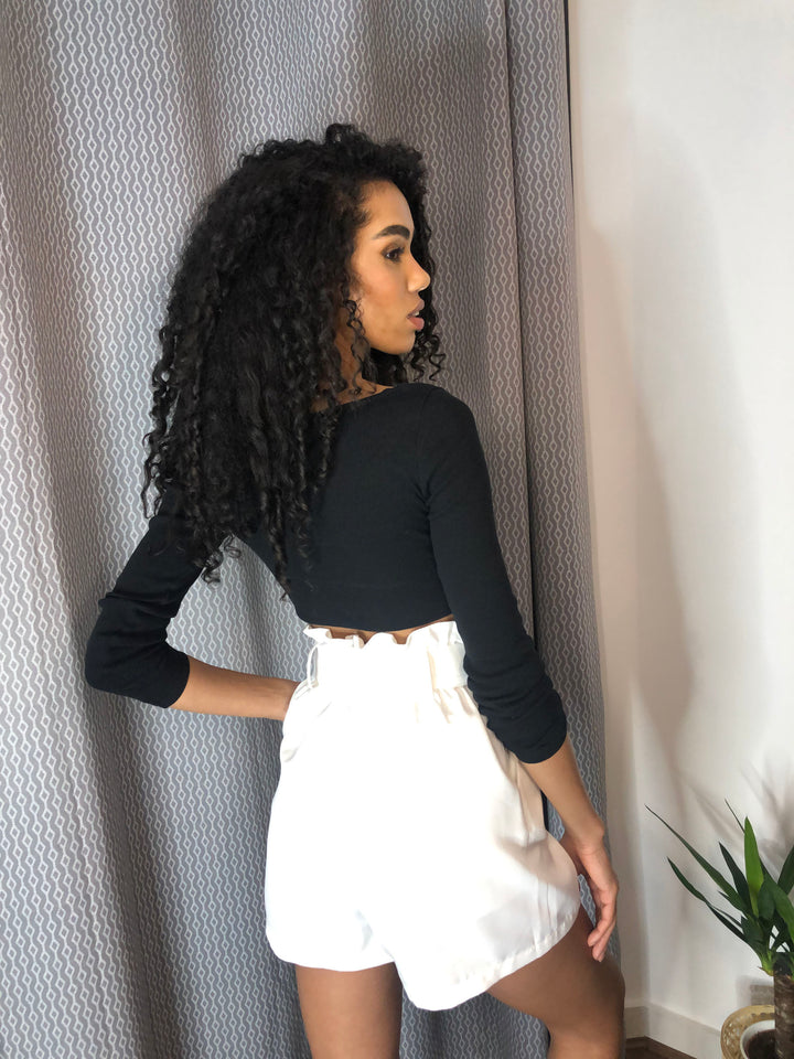 PU Shorts in White