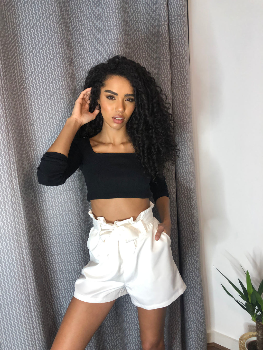 PU Shorts in White