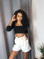 PU Shorts in White