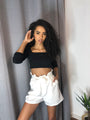 PU Shorts in White