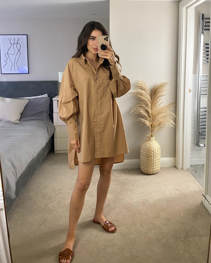 Taupe Shirt Dress