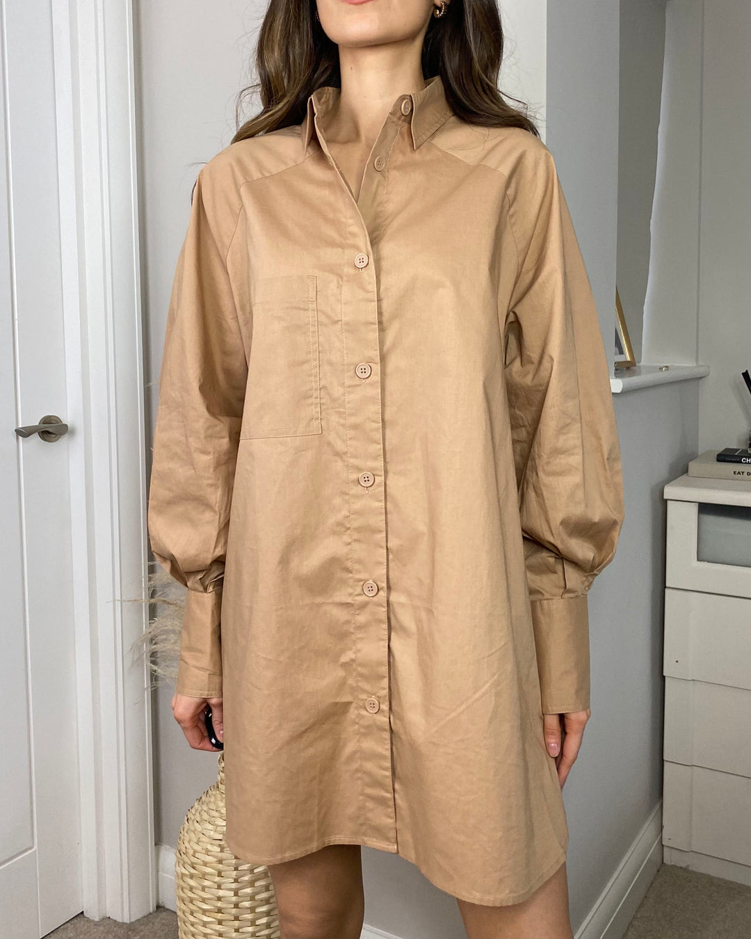 Taupe Shirt Dress