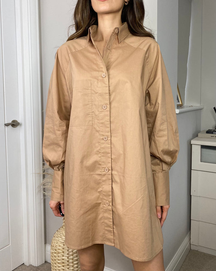 Taupe Shirt Dress