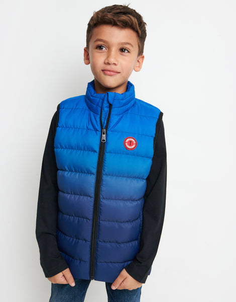 Boys' Blue Ombré Puffer Gilet – Threadbare