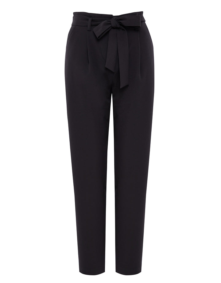 Black Paperbag Waist Trousers
